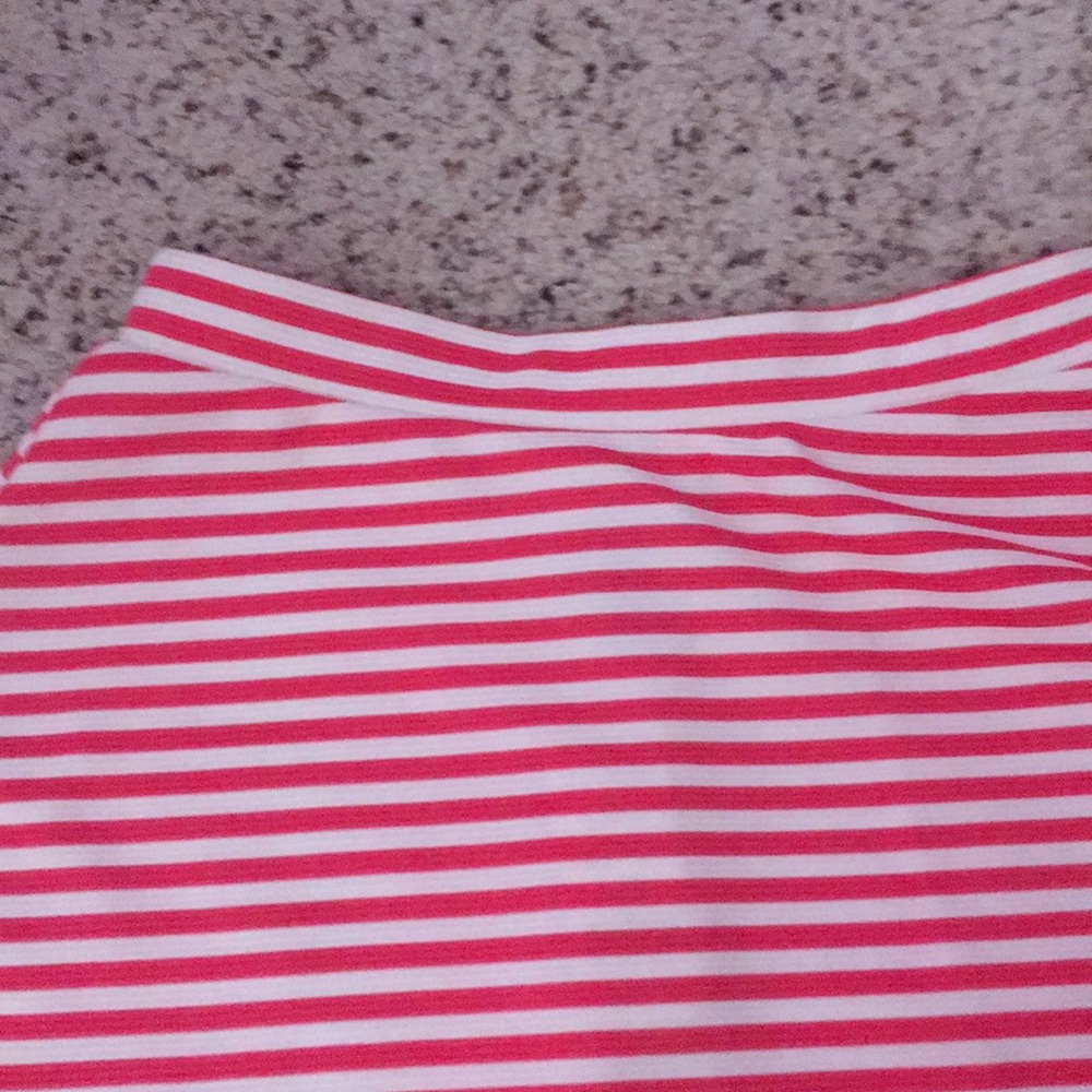 Pink and White Striped Skirt - Picture 2 of 3